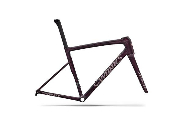 Specialized S-Works Tarmac SL8 Frameset - FACT 12r Carbon GLOSS CARBON / BORDEAUX METALLIC + NEBULA DIRECTIONAL BRUSH / PEARL OVER WHITE 49