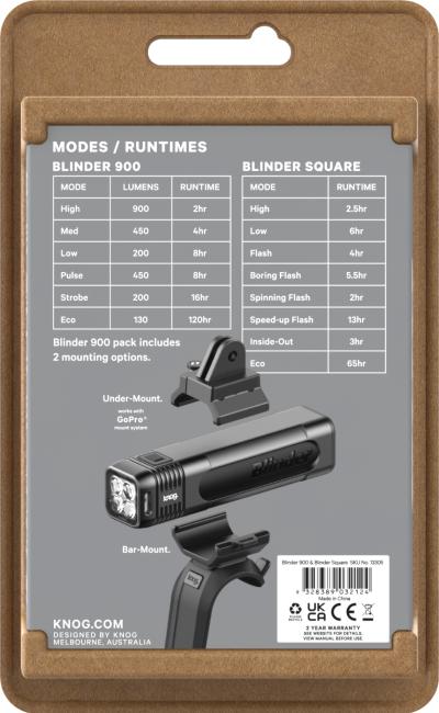 Knog Lichtset Blinder 900 & Blinder Square schwarz  Produktbild 4