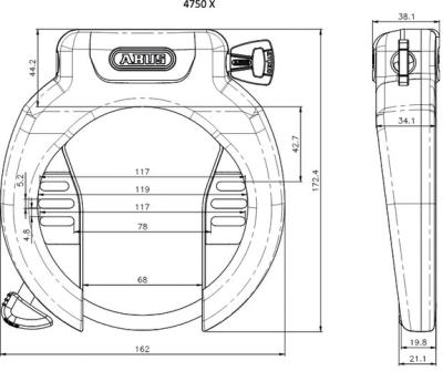 Abus Rahmenschloss Pro Amparo 4750X NR ohne Halter schwarz  Produktbild 1