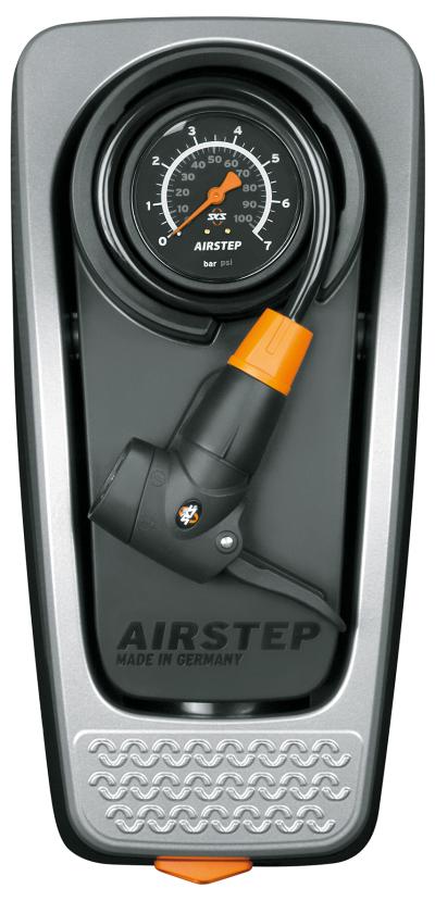 SKS Fusstretpumpe Airstep Alu/Kunststoff Multi Valve mit Manometer schwarz-silber  Produktbild 2