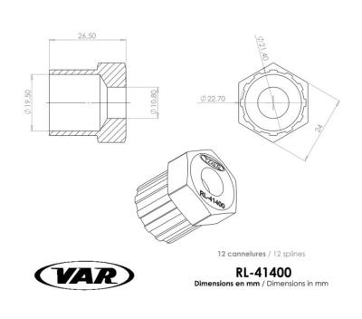 VAR Zahnkranzabzieher RL-41400 für Shimano UG, Sachs Aris, Campagnolo  Produktbild 2