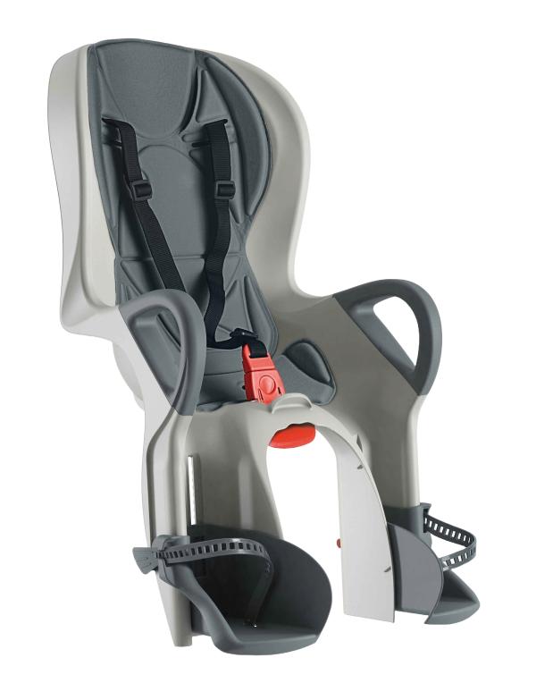 Ok Baby Kindersitz 10+ grau mit grauem Sitzpolster Montage hinten mit Halteblock 