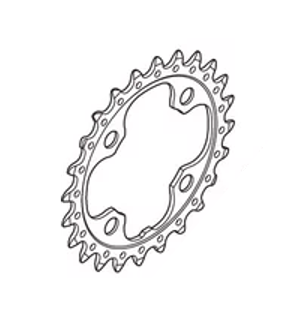 Shimano Kettenblatt DEORE FC-M590 24 Zähne AE schwarz 