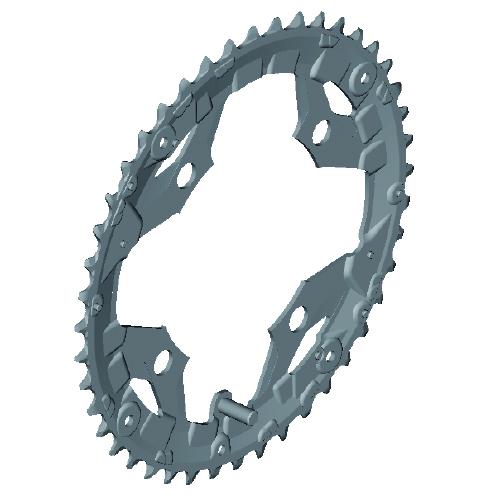 Shimano Kettenblatt ALIVIO FC-T4060 48 Z&auml;hne f&uuml;r Hosenschutz schwarz 