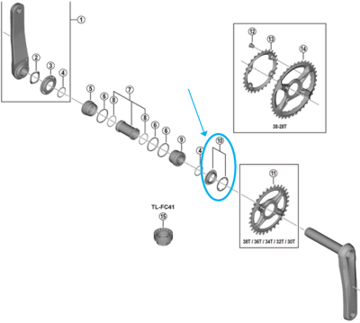 Shimano Verschlussring für FC-M9100/20 inkl. U-Scheibe  Produktbild 1