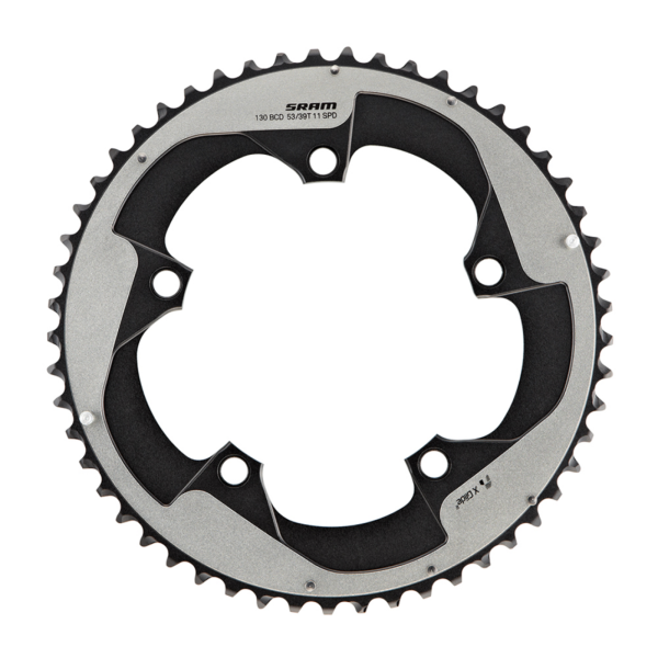 SRAM Chainring Red 22 130 BCD Non-/Hidden-Bolt (53-39) 130x53T falcon grey